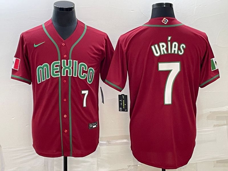 Men 2023 World Cub Mexico #7 Urias Red Nike MLB Jersey17->more jerseys->MLB Jersey